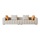 Contemporary White Sectional Sofa with Square Arms and Channel Back Clearhalo 'furn' 'furn_sectionals' 'Furniture' 'Living Room Furniture' 'Sectionals' 1200x1200_e1b99049-ce54-48ca-961d-f7820bc0c368