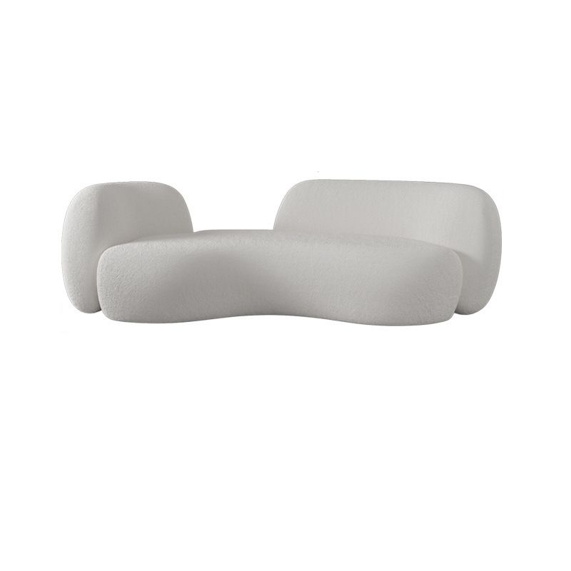 Contemporary Tuxedo Arm Curved Sofa Tight Back in Grey/White