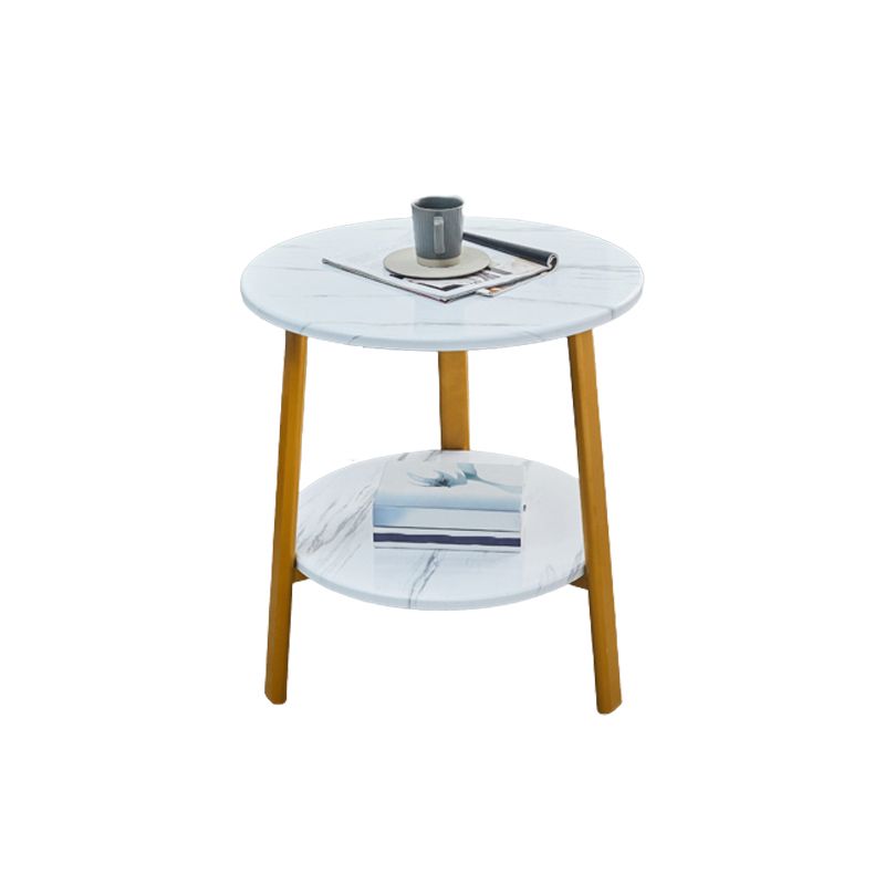 3 Legs Base Design Cocktail Table Brown/white/black Wood-paneled Round Coffee Table Clearhalo 'Coffee & Accent Tables' 'End & Side Tables' 'end_side_table' 'end_side_tables' 'furn' 'furn_end_side_tables' 'Furniture' 'furniture_end_side_table' 'Living Room Furniture' 1200x1200_e1bbd815-137c-400c-907c-51953499dec5