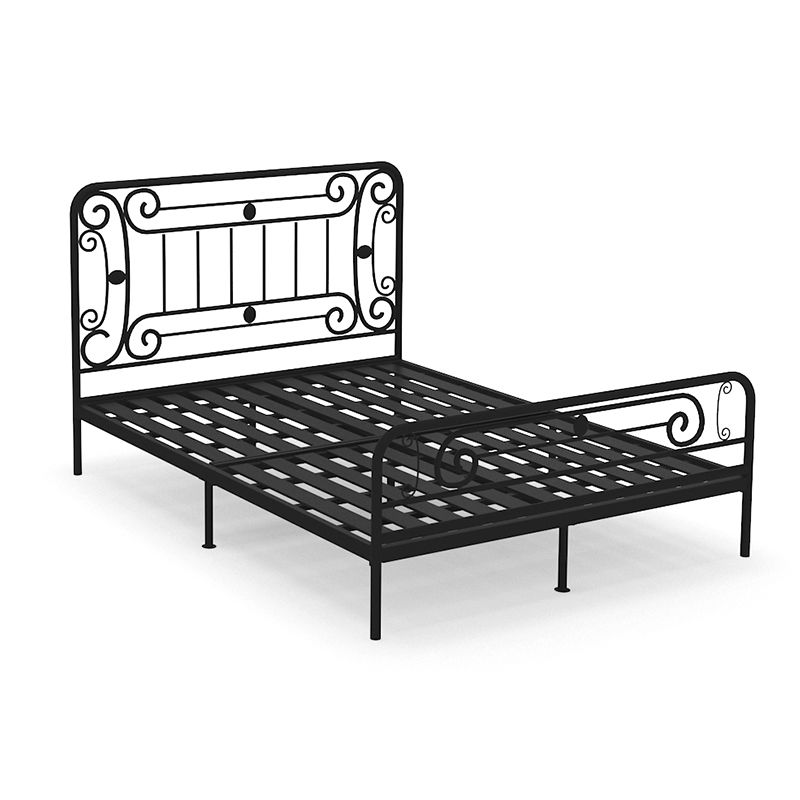 Glam Metallic Open-Frame Bed with with Rectangular Headboard and Footboard