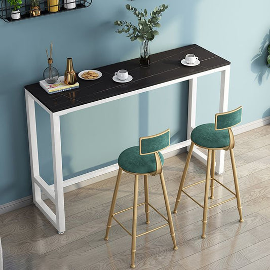 Contatrice moderna del rettangolo di rettangolo tavolino in pietra con gambe metalliche