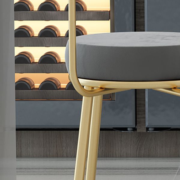 Glam Round Counter Height Stools Grey and Gold Footrest Upholstered Counter Bar Stool Clearhalo 'Bar Furniture' 'Bar Stools' 'bar_stools' 'furn' 'furn_bar_stools' 'Furniture' 'Kitchen & Dining Furniture' 1200x1200_e1bdf0b3-80f0-4ae0-8976-56d4dba94b94