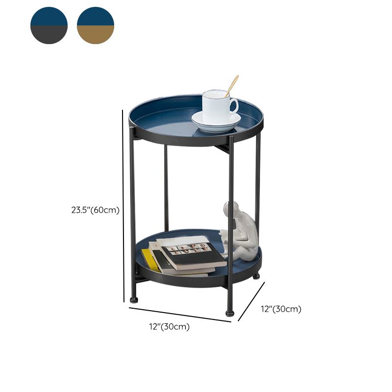Tavolo da salotto in metallo rotondo accento in stile modernistico