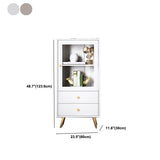 Modern Wooden Bookcase Standard Closed Back White/Champagne Bookshelf for Home Office