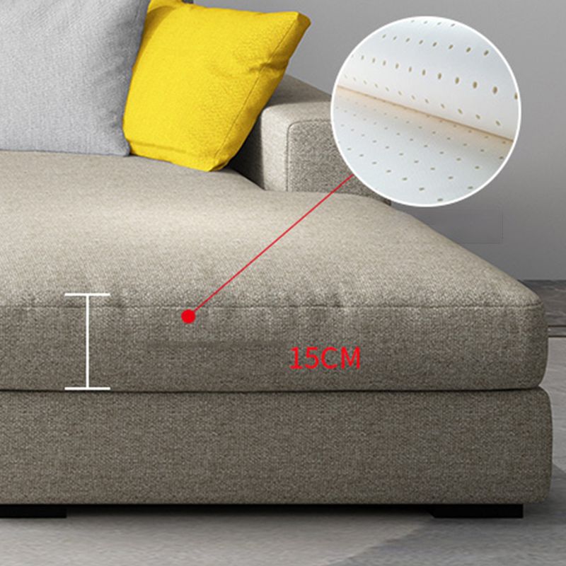 Divano e chaise di braccio quadrato di lino contemporaneo per soggiorno