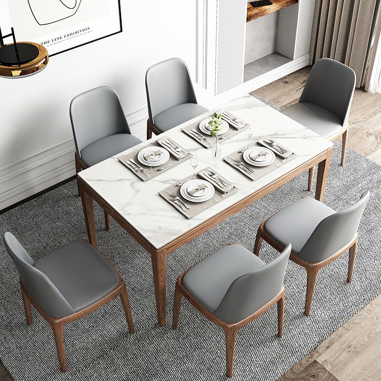 Sintered Stone Top Rectangle Table in White Medieval Modern Table with 4 Legs Clearhalo ' dining_table' 'Dining Tables & Seating' 'Dining Tables' 'furn' 'furn_dining_table' 'Furniture' 'furniture_dining_table' 'Kitchen & Dining Furniture' 'kitchen&dining_furn' 'kitchen' 'kitchen_dining_table' 1200x1200_e1c18021-871f-49f5-b22e-ba0b5fe91aab