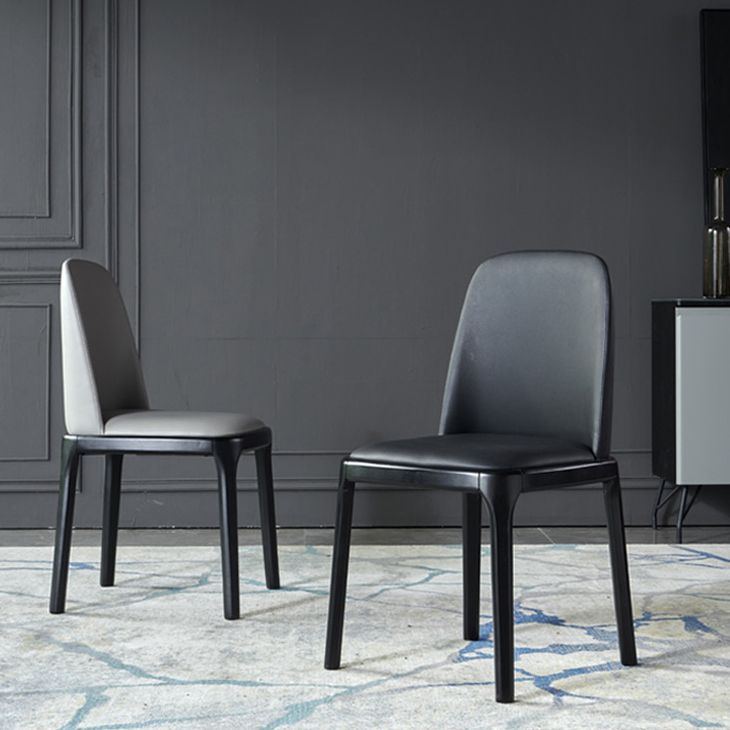 Leather Industrial Restaurant Side Chair Matte Finish Parsons Dining Side Chair Clearhalo ' kitchen&dining_furn' 'Dining Chairs' 'Dining Tables & Seating' 'dining_chair' 'furn' 'furn_dining_chair' 'Furniture' 'furniture_dining_chair' 'Kitchen & Dining Furniture' 'kitchen' 1200x1200_e1c2fdc0-dde2-4c8f-b89f-0397970fc0fd