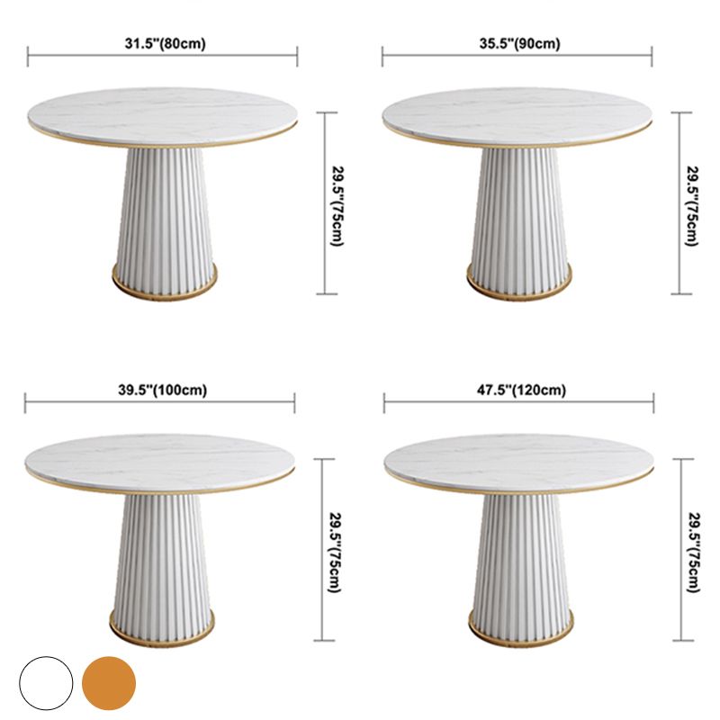 Minimalist Kitchen Standard Dining Table White Sintered Stone Dining Table with Pedestal Base Clearhalo ' dining_table' 'Dining Tables & Seating' 'Dining Tables' 'furn' 'furn_dining_table' 'Furniture' 'furniture_dining_table' 'Kitchen & Dining Furniture' 'kitchen&dining_furn' 'kitchen' 'kitchen_dining_table' 1200x1200_e1c3d99c-01d6-4d8d-9872-3ea57c032c9b