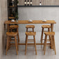 Ensemble de Table de bar rectangulaire moderne, 1/2/4/7 pièces, Table de bar en bois massif et tabourets sans dossier