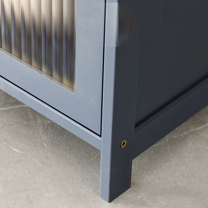 Puertas de vidrio gris Servidor de comedor Servidor de bambú contemporáneo para cocina