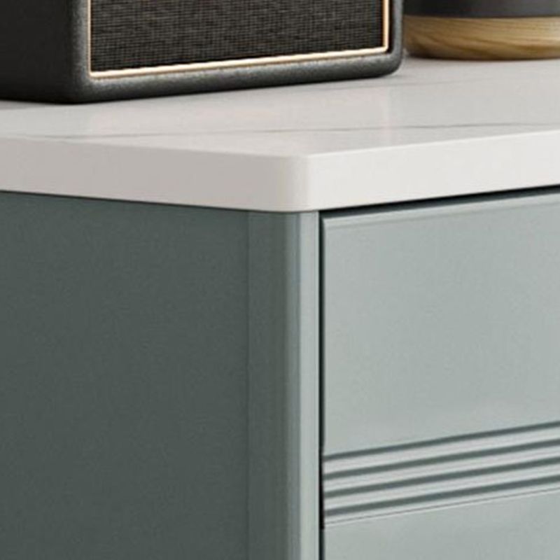 Cassettiera portaoggetti Glam Stone bianca per camera da letto, larga 40,6 cm, con cassetti