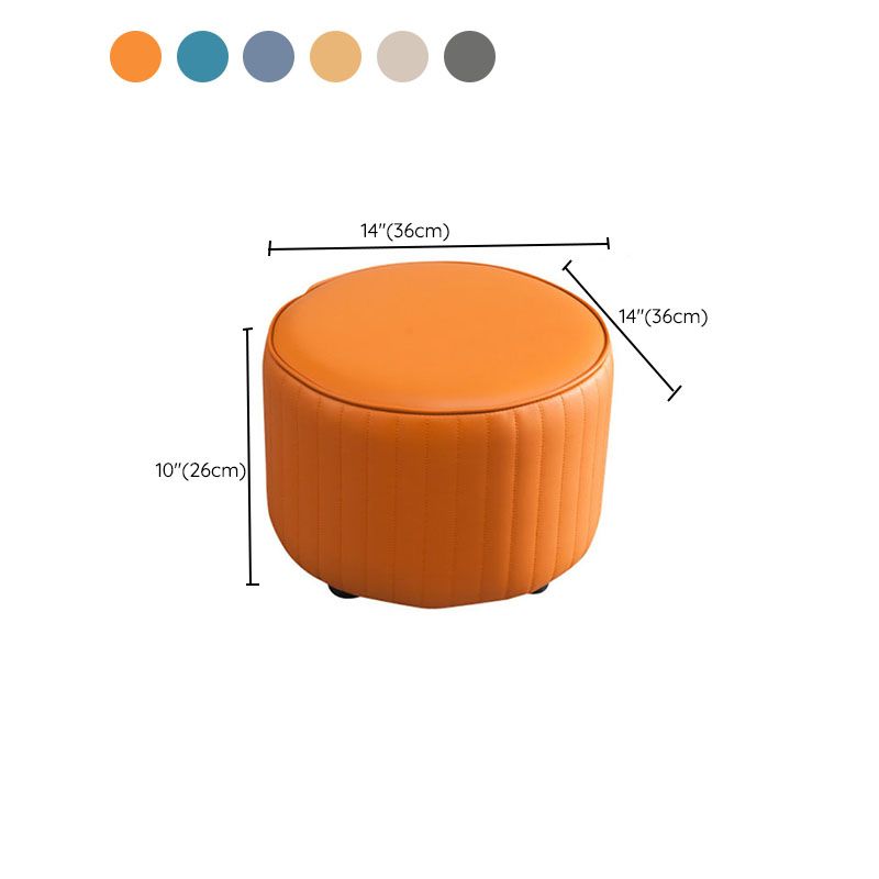 Leather Standard Stool Modern Style Simple Household Round Footstool Clearhalo 'furn' 'furn_ottomans_poufs' 'Furniture' 'Living Room Furniture' 'Ottomans & Poufs' 'ottomans_poufs' 1200x1200_e1c874e4-c0a9-47d1-afa8-302f4cb9be97