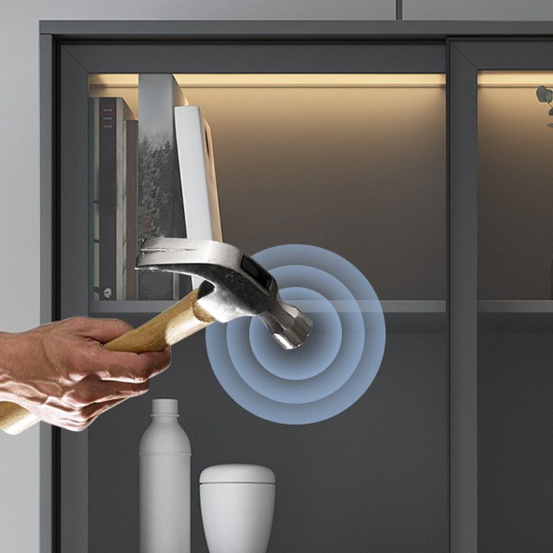 Faux Legno moderno moderno moderno mobile in vetro porta scorrevole armadio per soggiorno