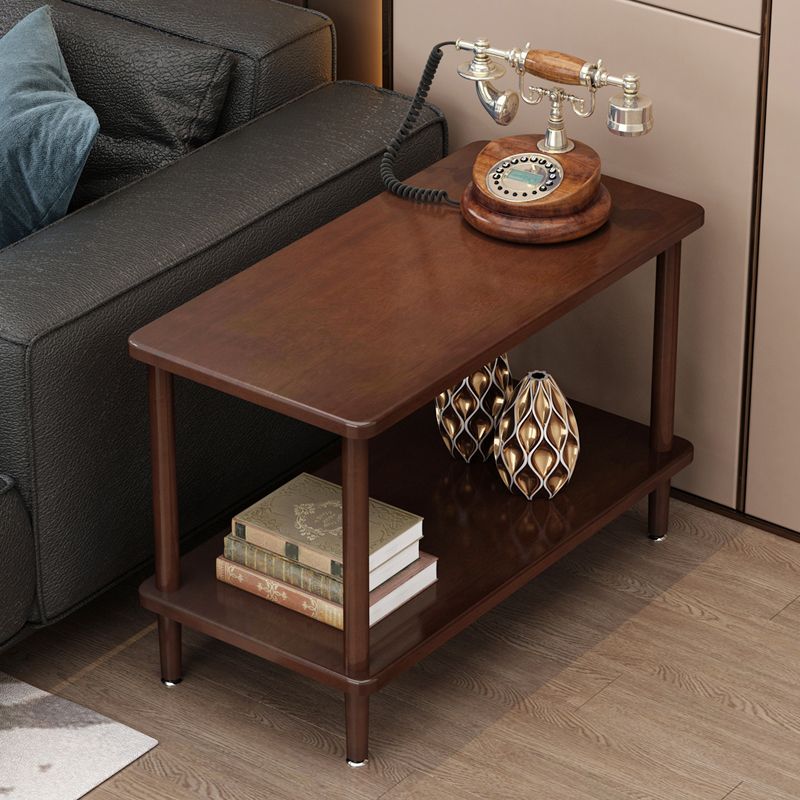 Modernes massives Holzendrutsche 4 Beine mit Regal Doppelstufe Beistelltisch