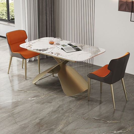 Cross Legs Rectangular Slate Coffee Table with Adjustable Height