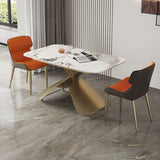 Cross Legs Rectangular Slate Coffee Table with Adjustable Height