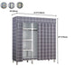 Contemporary Wardrobe Armoire Metal Armoire with Garment Rod for Home