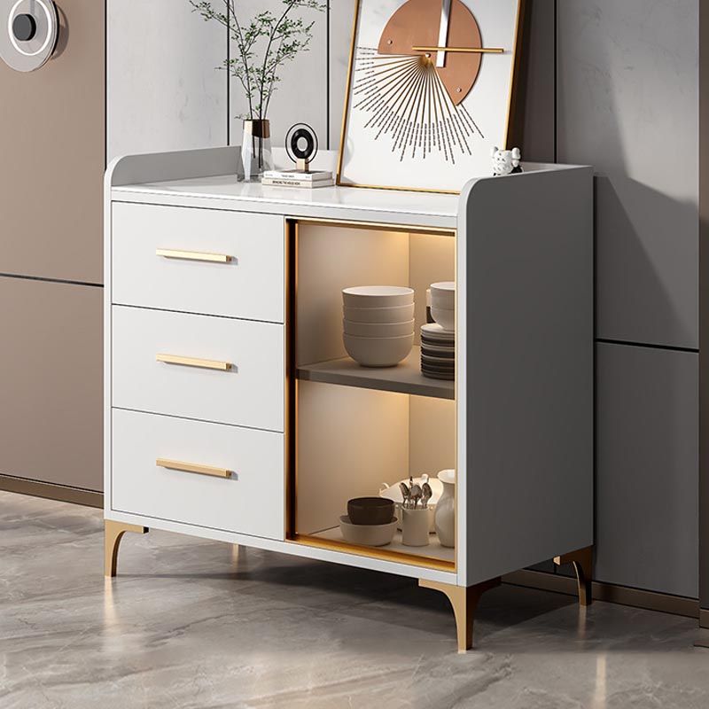 Server di pranzo controcette in vetro contemporaneo server in legno fabbricato senza lampada