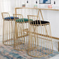 Tabourets de bar rembourrés de style glamour tabourets de dos bas sans base avec base en métal