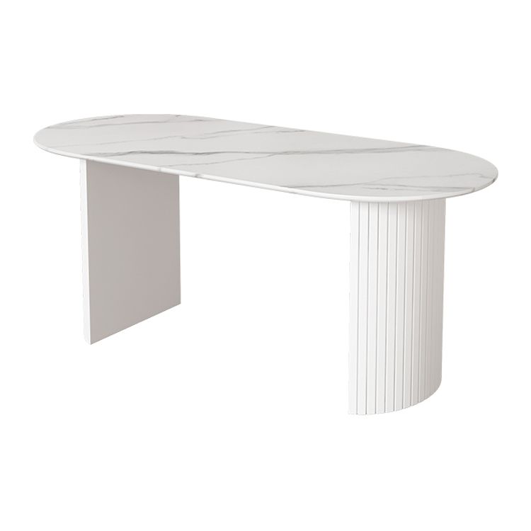 Contemporary Style Stone Dining Table Double Pedestal Table for Dining Room Clearhalo ' dining_table' 'Dining Tables & Seating' 'Dining Tables' 'furn' 'furn_dining_table' 'Furniture' 'furniture_dining_table' 'Kitchen & Dining Furniture' 'kitchen&dining_furn' 'kitchen' 'kitchen_dining_table' 1200x1200_e1cca5a6-8567-49f6-ba10-552cc75ea9b0