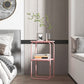 16,5 "W x 30" H Tavolo da notte in metallo moderno con 2 ripiani