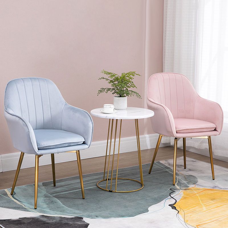 Glam Dining Room Chair 23'' Wide Solid Back Chair with 4 Metal Legs for Home Use Clearhalo ' kitchen&dining_furn' 'Dining Chairs' 'Dining Tables & Seating' 'dining_chair' 'furn' 'furn_dining_chair' 'Furniture' 'furniture_dining_chair' 'Kitchen & Dining Furniture' 'kitchen' 1200x1200_e1cdfef0-63a0-4761-b6ac-80fc37d0b9ea