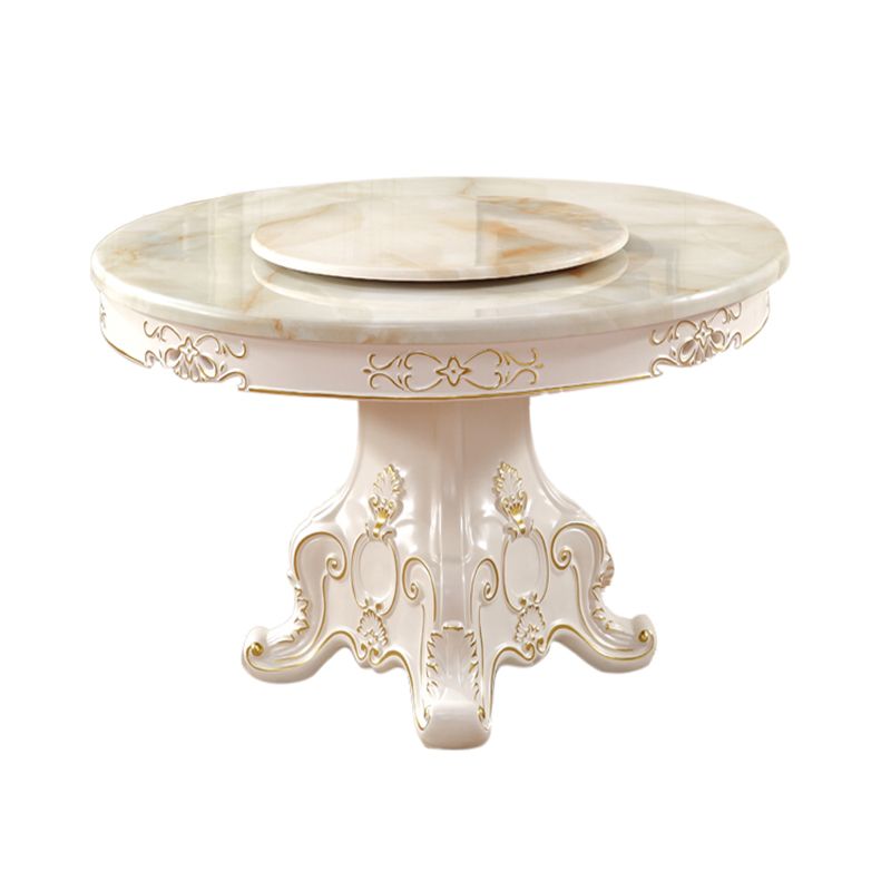 Table à manger piédestal à table ronde victorienne en bois massif pour la maison