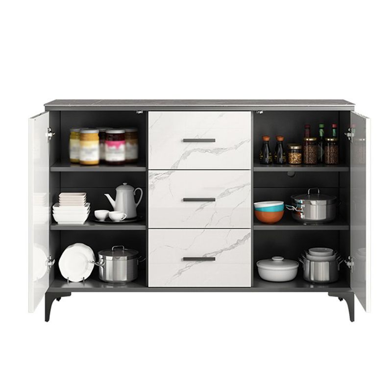 Simple White Buffet Server Stone Top Dining Server for Living Room Clearhalo 'buffet_sideboard' 'Buffets & Sideboards' 'furn' 'furn_buffet_sideboard' 'Furniture' 'furniture_buffet_sideboard' 'Kitchen & Dining Furniture' 1200x1200_e1d15fd8-7310-4fe9-8c11-dea4f444fc7c