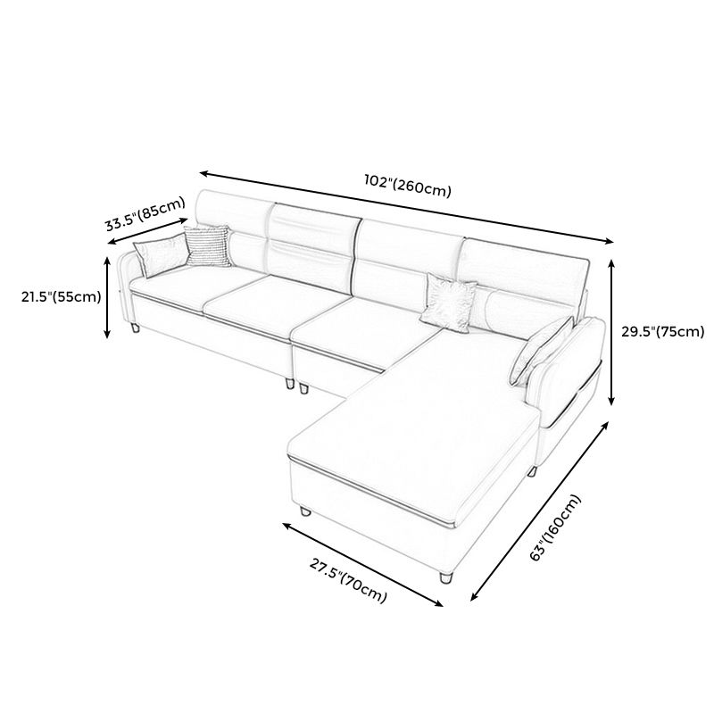 Right Hand Facing L-shape Sectional with Recessed Arm for Living Room Clearhalo 'furn' 'furn_sectionals' 'Furniture' 'furniture_sectionals' 'kitchen' 'kitchen_sectionals' 'Living Room Furniture' 'Sectionals' 1200x1200_e1d1c555-3136-45de-8f1f-0c676d3cfe1a