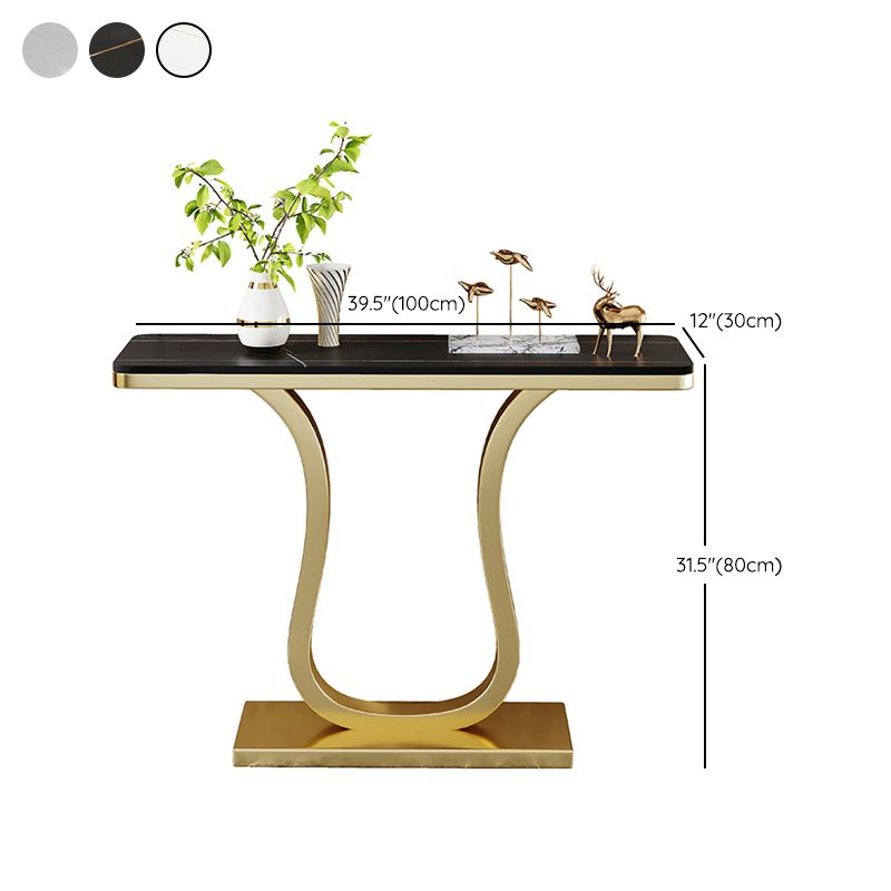 Mesa de acento de consola rectángulo Tabla de sofá de consola de acabado antiguo en piedra
