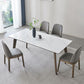 Modern Stone Dining Site Table 4 Wood Legs Rectangle Home Dining Table Clearhalo 'Dining Tables & Seating' 'Dining Tables' 'dining_table' 'furn' 'furn_dining_table' 'Furniture' 'furniture_dining_table' 'Kitchen & Dining Furniture' 'kitchen' 'kitchen_dining_table' 1200x1200_e1d52a0e-3e7e-4a34-b697-90072ad4f920