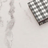 Console TV contemporanea contemporanea con console TV in pietra bianca per soggiorno