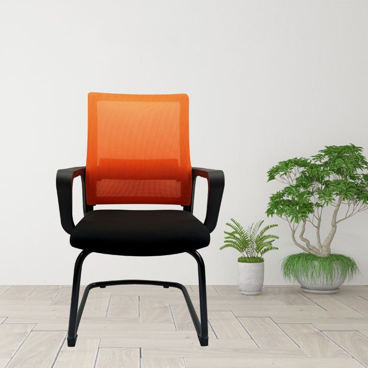 Contemporary No Wheels Desk Chair Microfiber Conference Mid-Back Arm Chair Clearhalo 'furn' 'furn_office_chair' 'Furniture' 'Office Chairs' 'Office Furniture' 'office_chair' 1200x1200_e1d880b1-dca9-44fa-8a05-add9f544d894
