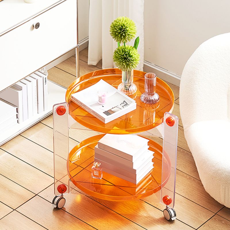 25.19" Tall 3 Legs End Table Tray Top Accent Side Table for Living Room