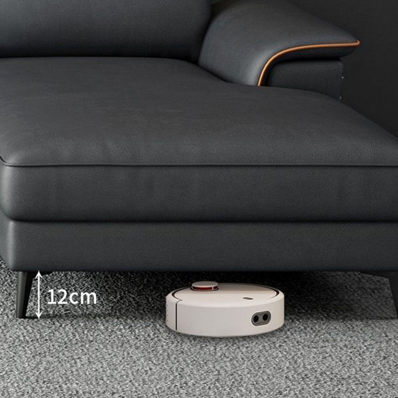 Modern 4-Seater Pillow Top Arm Sofa Faux Leather Sofa with Chaise - 129.9" W Clearhalo 'furn' 'furn_sectionals' 'Furniture' 'Living Room Furniture' 'Sectionals' 1200x1200_e1d8ea94-680d-4108-9ee1-65d0e55a9d77