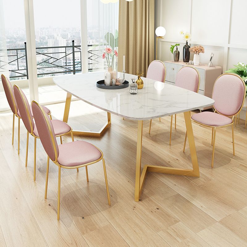 Metal Traditional Luxury Rectangle Indoor Table Sintered Stone Top Table with Sled Base Clearhalo ' dining_table' 'Dining Tables & Seating' 'Dining Tables' 'furn' 'furn_dining_table' 'Furniture' 'furniture_dining_table' 'Kitchen & Dining Furniture' 'kitchen&dining_furn' 'kitchen' 'kitchen_dining_table' 1200x1200_e1dacf08-d199-4684-8e01-0ad088202d1c