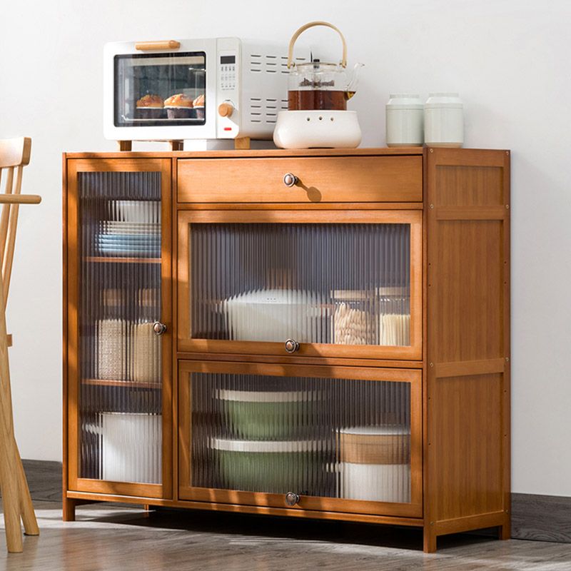 Sideboard di bambù moderno di vetro di vetro per uso della cucina