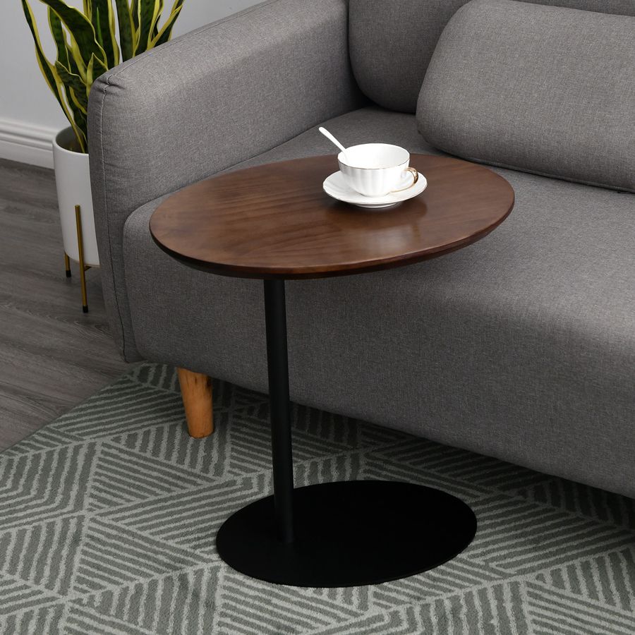 コンテンポラリースタイルのサイドエンドテーブルメタルペデスタルソファサイドアクセントテーブル