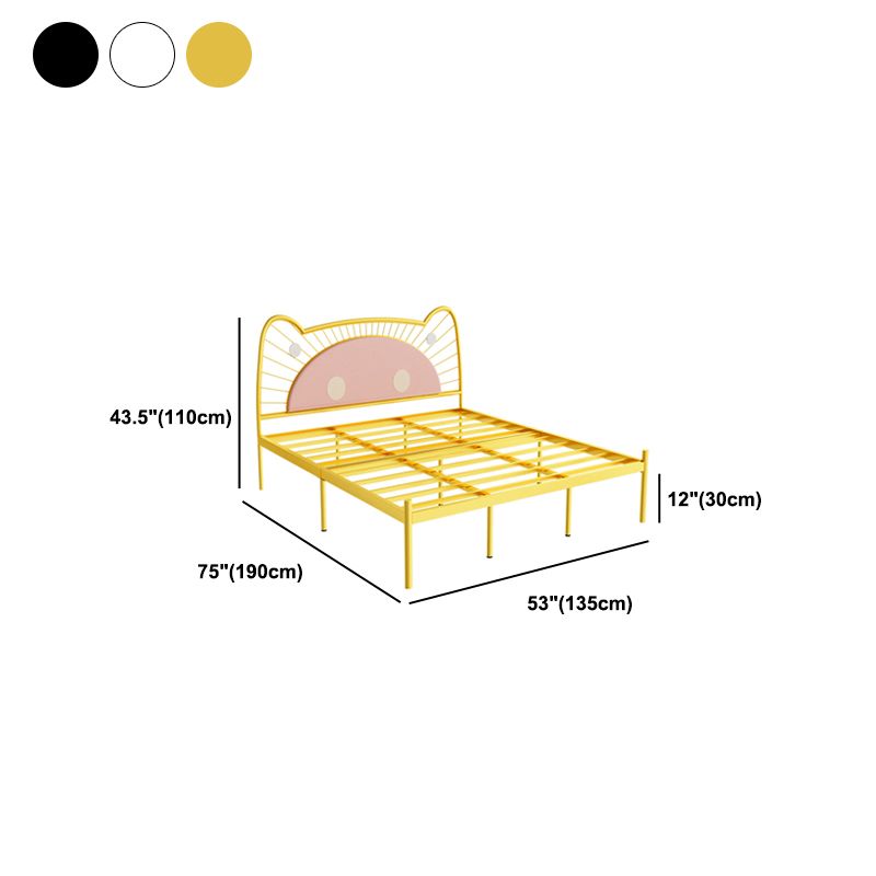 Glam Open-Frame Bed with Upholstered Headboard and Metal Legs Clearhalo 'Bedroom Furniture' 'Beds' 'furn' 'furn_beds' 'Furniture' 1200x1200_e1de8430-aafe-4d81-a165-049074f369a0