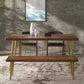 Mesa de comedor rectangular de lujo Mesa de comedor de madera maciza con patas de hierro