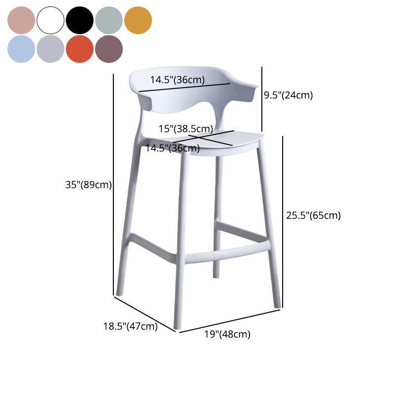 Stackable Plastic Indoor Counter Stools Low Back Scandinavian Bar Stools with 4 Legs Clearhalo 'Bar Furniture' 'Bar Stools' 'bar_stools' 'furn' 'furn_bar_stools' 'furniture_bar_stools' 'Kitchen & Dining Furniture' 'kitchen&dining_furn' 'kitchen' 'kitchen_furn' Furniture' 1200x1200_e1dfdcde-018e-4064-a6cc-40a651dd525c