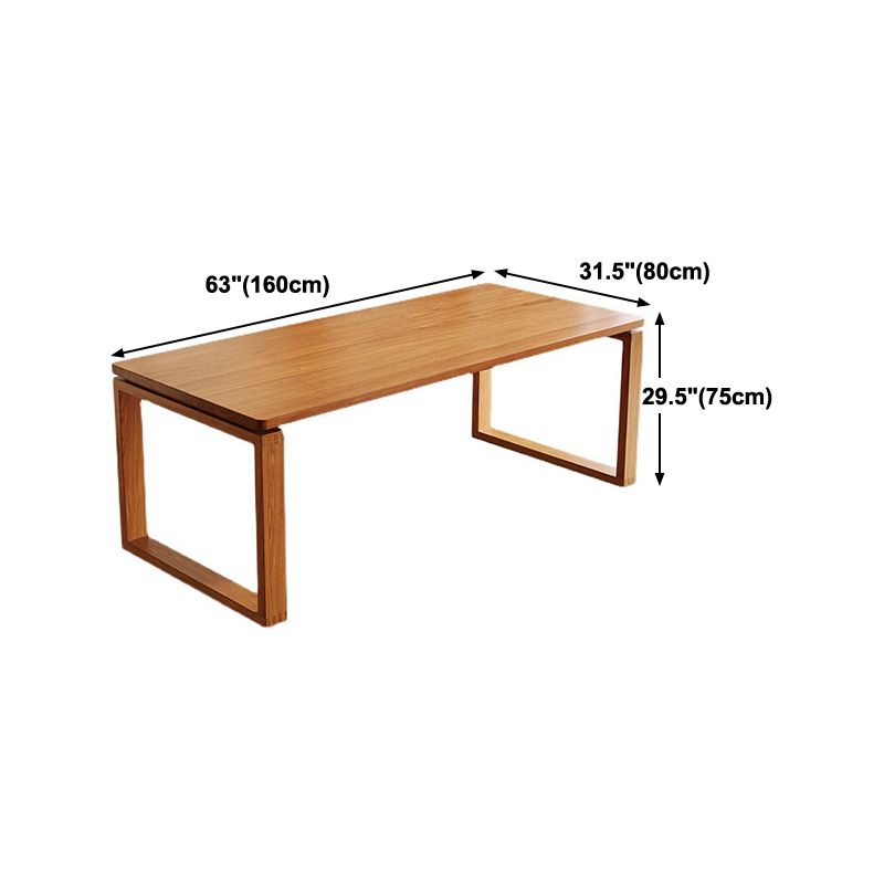 Pine Wood Contemporary Rectangular Table Wood Top Table with Sled Base Clearhalo 'Dining Tables & Seating' 'Dining Tables' 'dining_table' 'furn' 'furn_dining_table' 'Furniture' 'Kitchen & Dining Furniture' 1200x1200_e1e1494b-cb74-42c4-b2c5-024ab148376e