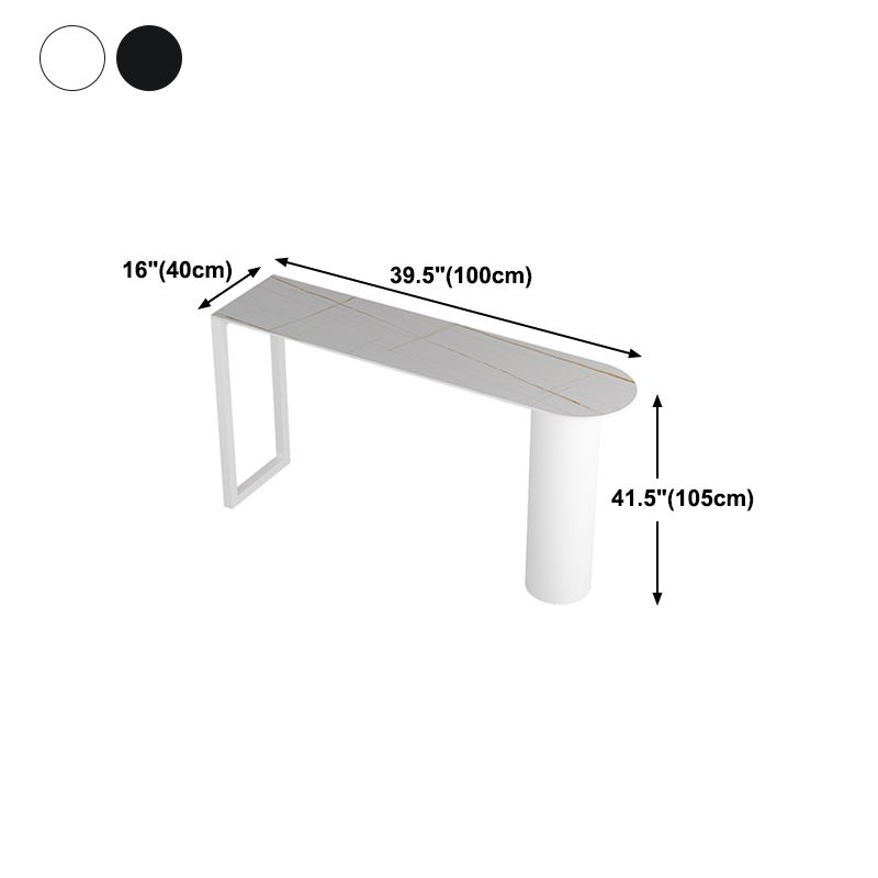 Industrial Stone Indoor Pub Bar Table Iron Double Pedestal Bar Dining Table Fixed Table Clearhalo 'Bar Furniture' 'Bar Tables' 'bar_tables' 'furn' 'furn_bar_tables' 'Furniture' 'furniture_bar_tables' 'Kitchen & Dining Furniture' 1200x1200_e1e1dbbc-859a-4ef7-8b66-5854cc277a9d