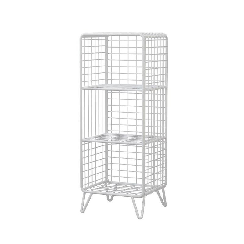 Glam Style Antique Finish Shelf Bookcase Metal Standard Bookshelf