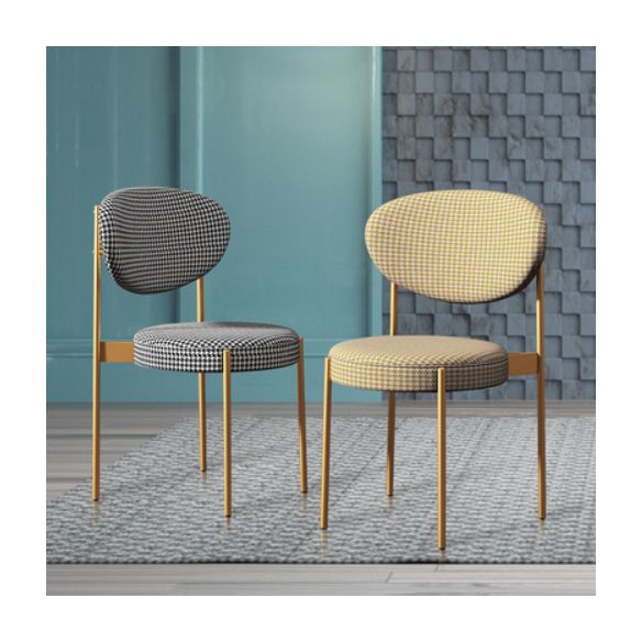 Glam Style Upholstered Dining Chair Open Back Dining Side Chair for Home Clearhalo 'Dining Chairs' 'Dining Tables & Seating' 'dining_chair' 'furn' 'furn_dining_chair' 'Furniture' 'furniture_dining_chair' 'Kitchen & Dining Furniture' 1200x1200_e1e3dec5-27b4-49eb-ac9a-214c3b36fb7e