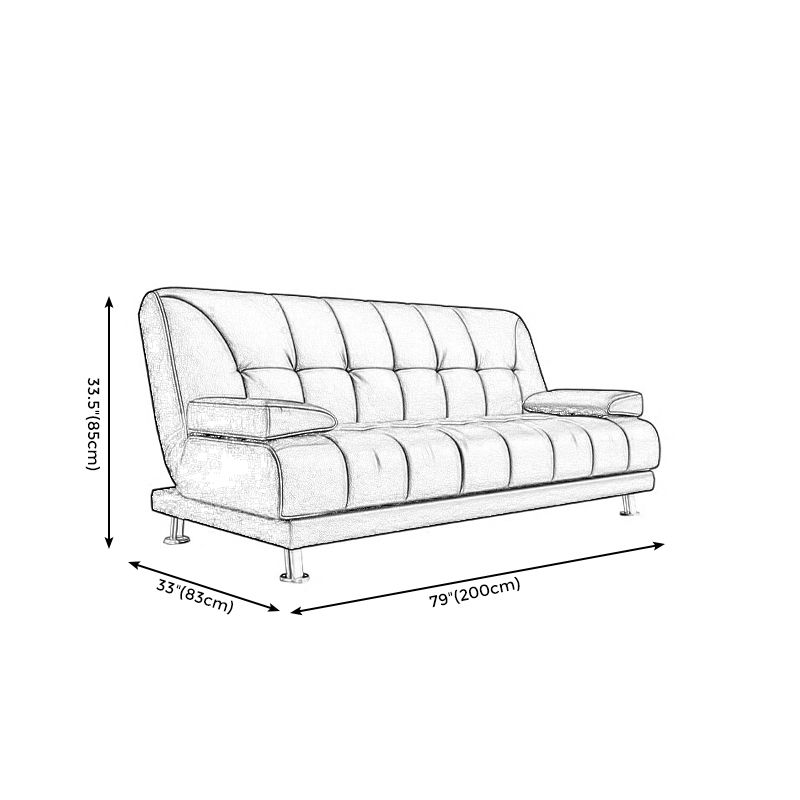 Faux Leather Pillow Top Arm Loveseat with Foldable and Wear-resisting for Living Room Clearhalo 'furn' 'furn_sofas' 'Furniture' 'furniture_sofas' 'kitchen' 'kitchen_sofas' 'Living Room Furniture' 'Sofa' 'sofas' 1200x1200_e1e607b1-c6ee-495b-beb9-72eb96eec3a0