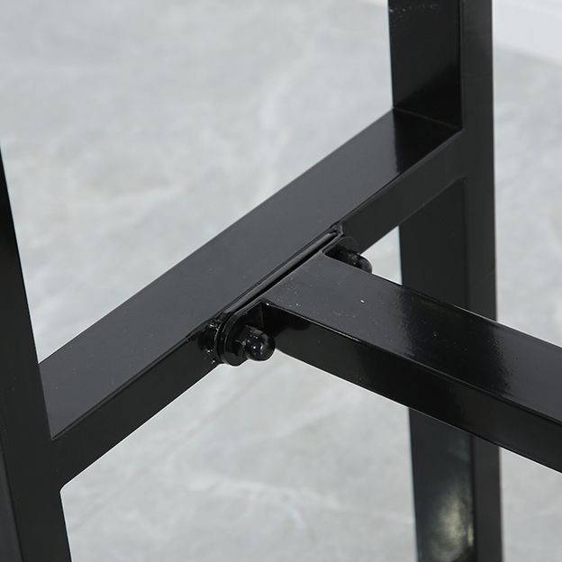 Industrial 41.3"H Bar Table Faux Marble Rectangle Top Bistro Table with Footrest Clearhalo 'Bar Furniture' 'Bar Tables' 'bar_tables' 'furn' 'furn_bar_tables' 'Furniture' 'furniture_bar_tables' 'Kitchen & Dining Furniture' 1200x1200_e1e63180-4300-4a8a-aff8-508facdac93a