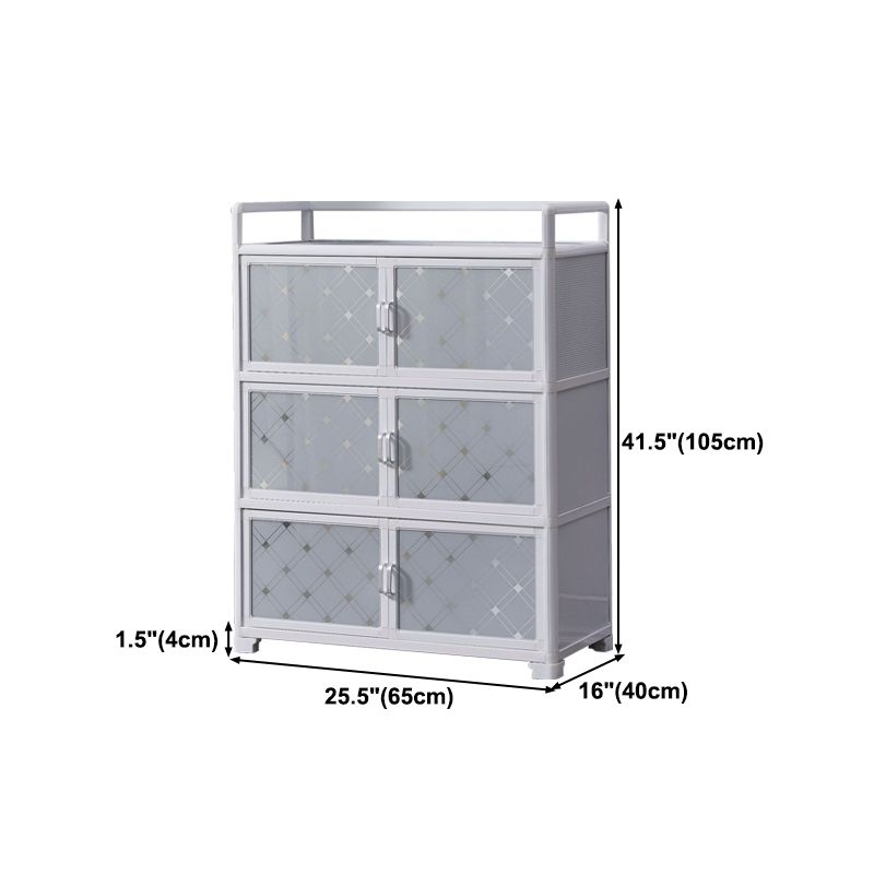 White Metal Contemporary Sideboard Cabinet Dining Room Sideboard Clearhalo 'buffet_sideboard' 'Buffets & Sideboards' 'furn' 'furn_buffet_sideboard' 'Furniture' 'furniture_buffet_sideboard' 'Kitchen & Dining Furniture' 1200x1200_e1e6a3ca-911b-4883-9028-790ee73c8137