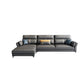 Contemporary Dark Gray Sofa Faux Leather Stain-Resistant Sectional with Pillow Top Arm Clearhalo 'furn' 'furn_sectionals' 'Furniture' 'furniture_sectionals' 'Living Room Furniture' 'Sectionals' 1200x1200_e1e6ec5c-04e8-4b1f-b914-25de12714808