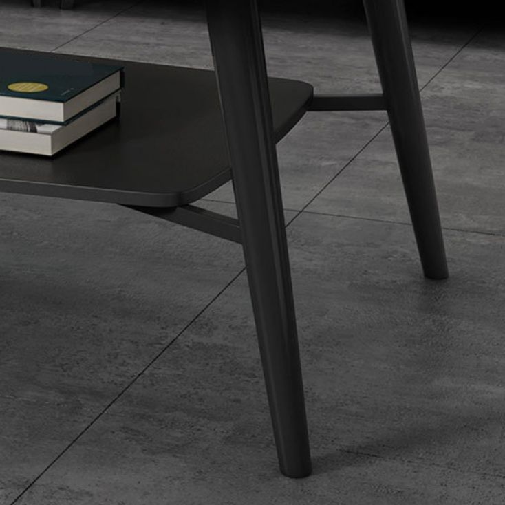 Cross Legs Rectangular Slate Coffee Cocktail Table in Gray with Shelf Clearhalo 'Coffee & Accent Tables' 'Coffee Tables' 'coffee_tables' 'furn' 'furn_coffee_tables' 'Furniture' 'Living Room Furniture' 1200x1200_e1e73e93-3f13-499f-a866-6895ca6da431